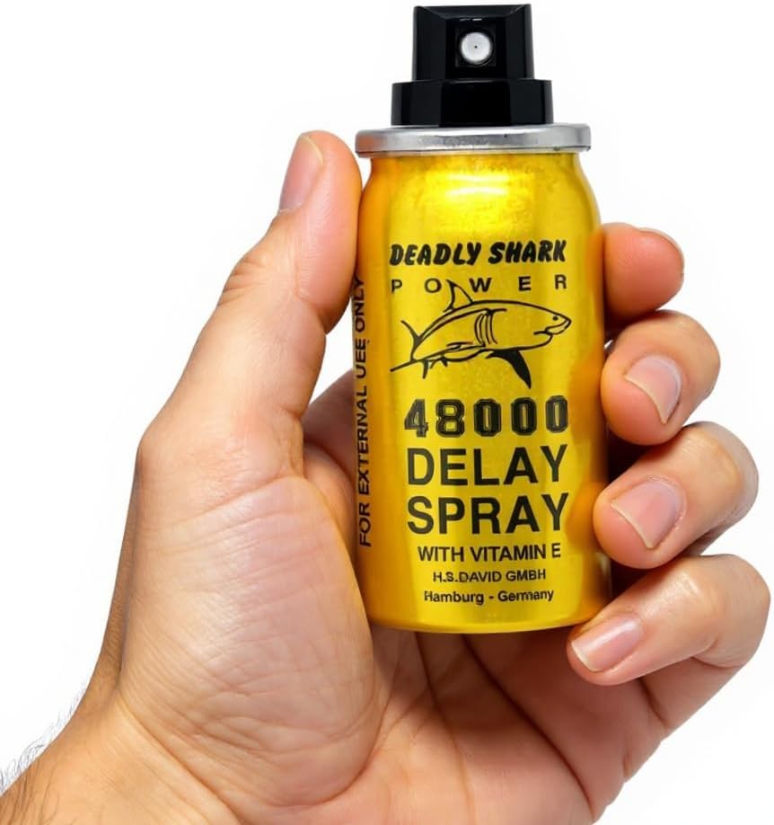 Deadly Shark Power 48000 Delay Spray with Vitamin E 40ml | Long-Lasting Performance for Men