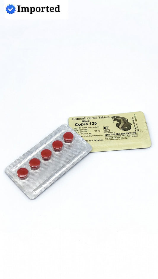 Black Cobra 125| Timing Delay Tablets For Men |Original Imported | x5